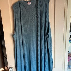 Long, blue vest/coverup